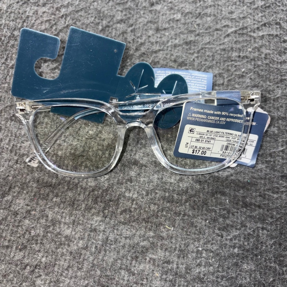 Universal Thread Clear Blue Light Filtering Glasses Square Frame UT BL 22 60 CRY